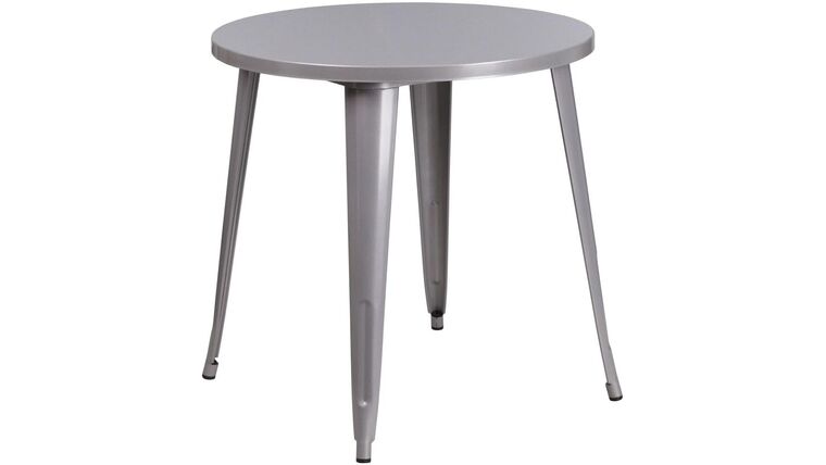 30″ Round Metal Side Table – Silver | Rental 30″ Round Metal Side Table – Silver | Rental