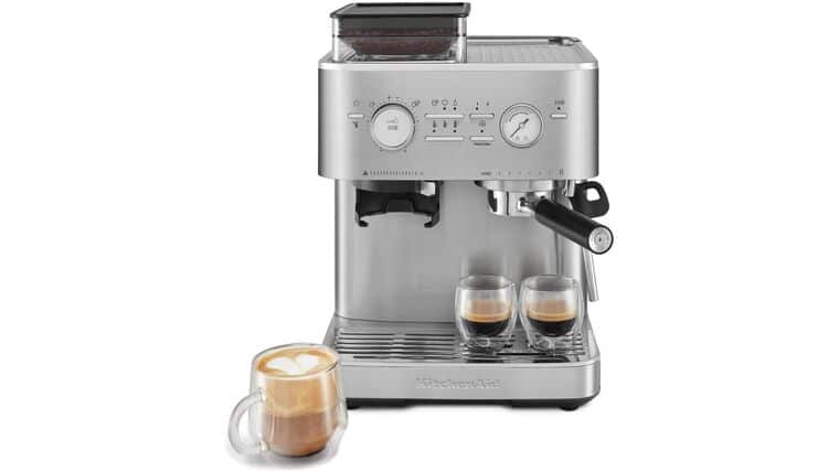 KitchenAid Semi Automatic Espresso Machine with Burr Grinder, 2.5L, Brushed Stainless Steel | Rental
