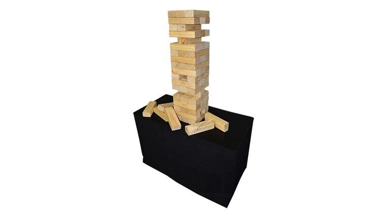 Giant Jenga Game W/Black Table | Rental Giant Jenga Game W/Black Table | Rental