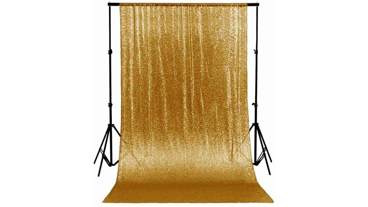 Drapery – Sequin Curtain Backdrop – 8′ x 8′  Gold | Rental