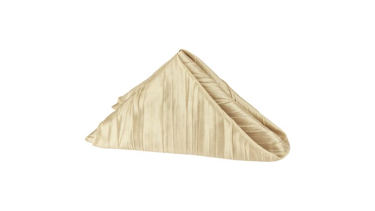 Accordion Crinkle Taffeta Napkin 20″x20″ – Champagne | Rental