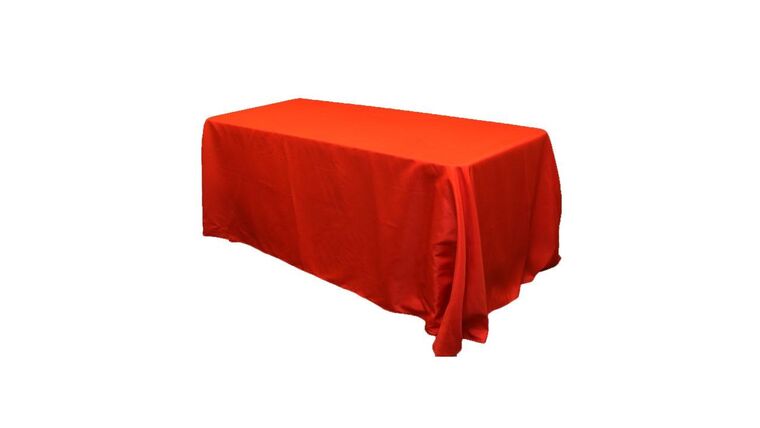 Polyester | Red | 90″ x 132″ Tablecloth | Rental Polyester | Red | 90″ x 132″ Tablecloth | Rental