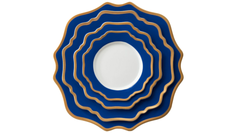 Casablanca Gold & Royal Blue – 8.5″ Salad Plate | Rental Casablanca Gold & Royal Blue – 8.5″ Salad Plate | Rental