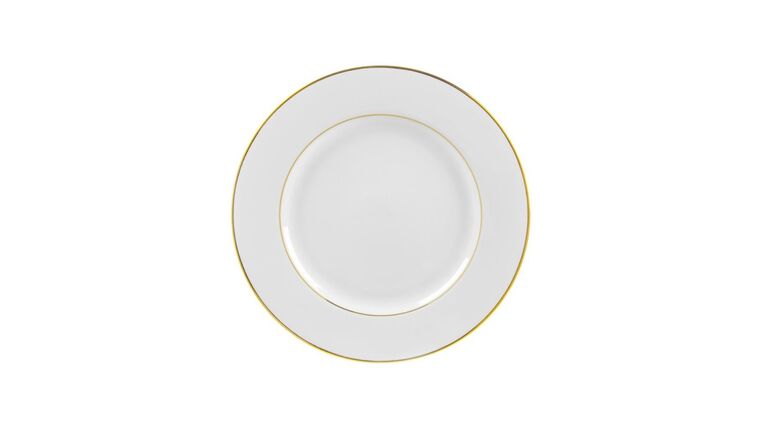 White/Gold Double Line Lunch Plate – 9.125″ | Rental White/Gold Double Line Lunch Plate – 9.125″ | Rental