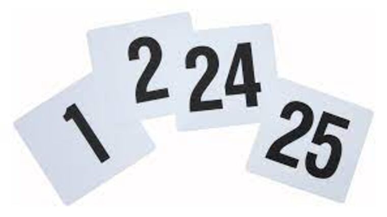 White Table Numbers 1-25 | Rental White Table Numbers 1-25 | Rental
