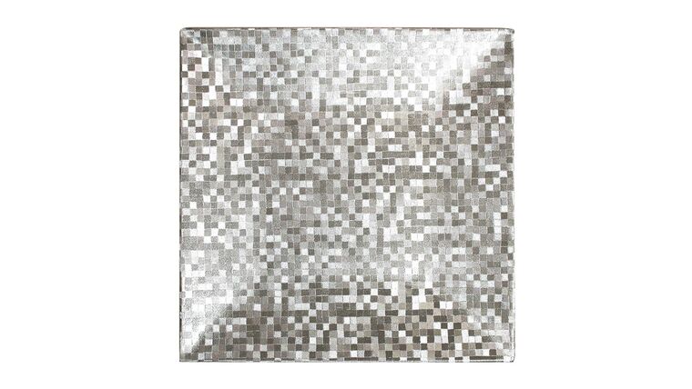 Square Mosaic Acrylic Charger Plate – Silver | Rental Square Mosaic Acrylic Charger Plate – Silver | Rental