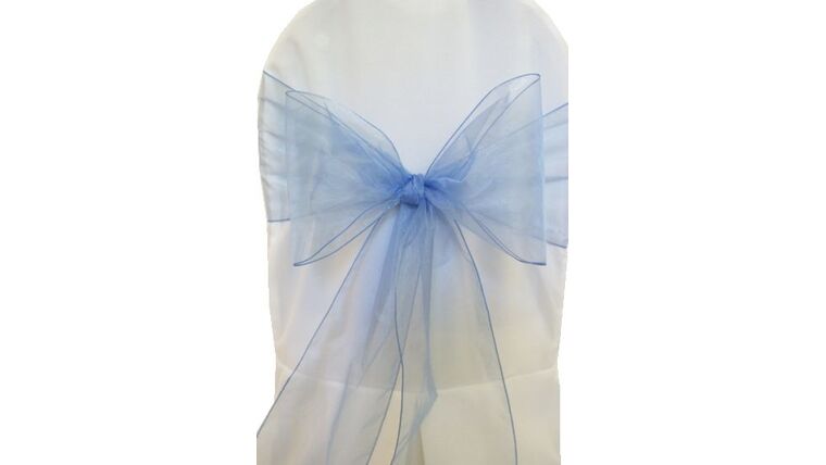 8" x 108" - Organza Chair Sash - Periwinkle | Rental