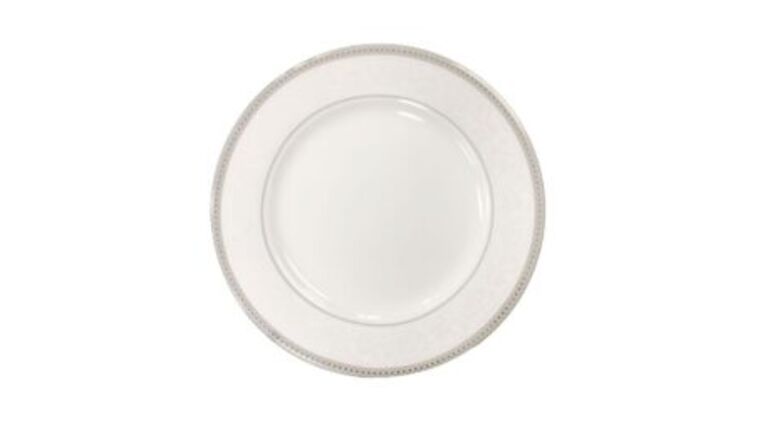 White/Silver Ivy Dinner Plate | Rental