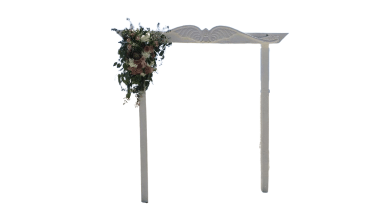 White Classic Wood Arch | Rental