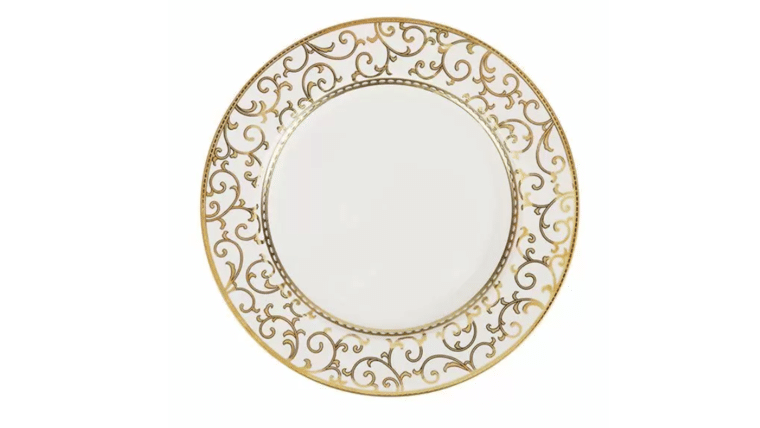 White/Gold Palazzo D’Oro Dinner Plate | Rental