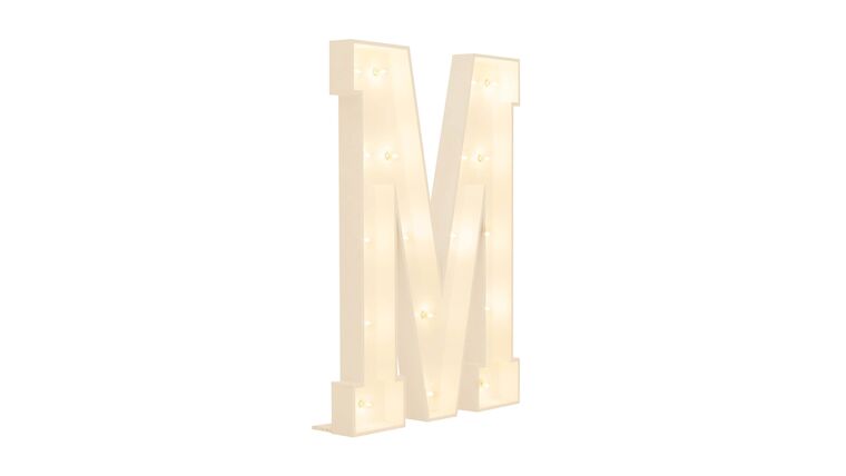 3' Wood Marquee Letter - White - "M" | Rental