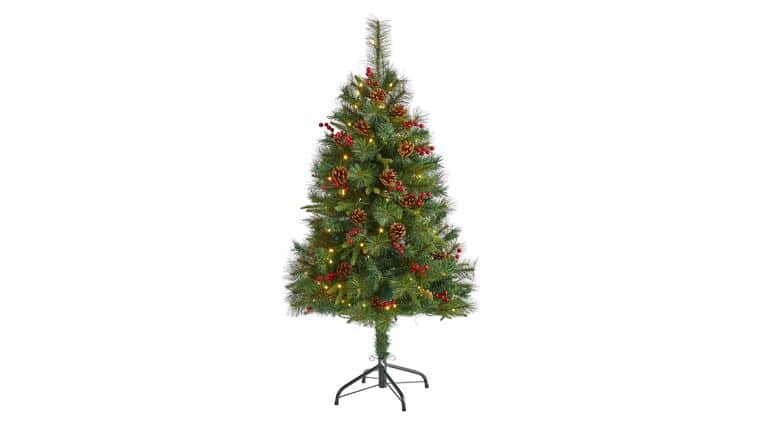 4’ Mixed Pine Artificial Christmas Tree with 100 Clear LED Lights, Pine Cones and Berries | Rental 4’ Mixed Pine Artificial Christmas Tree with 100 Clear LED Lights, Pine Cones and Berries | Rental