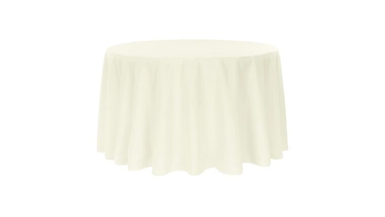 Polyester 120″ Round Tablecloth – Light Ivory/Off White | Rental