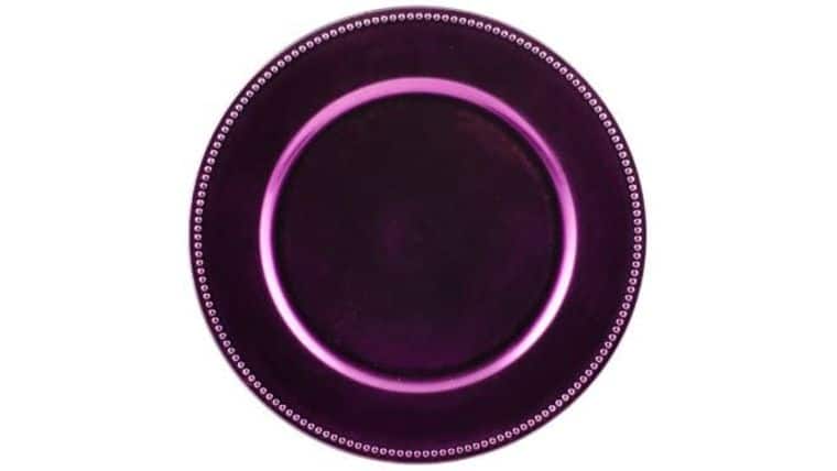 Beaded Acrylic Charger Plate – Orchid Purple | Rental