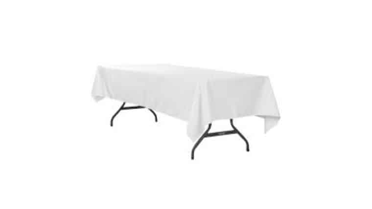 Polyester – 90″ x 132″ White Tablecloth | Rental