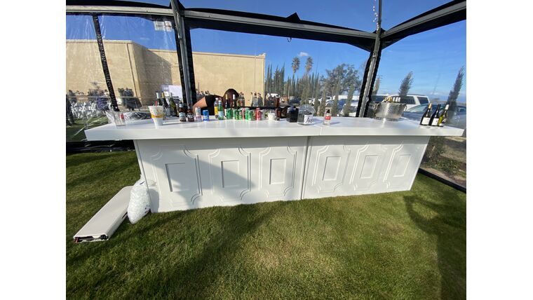 12' White 2-Piece Colonial Bar | Rental