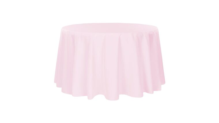 Polyester 120″ Round Tablecloth – Pastel Pink | Rental
