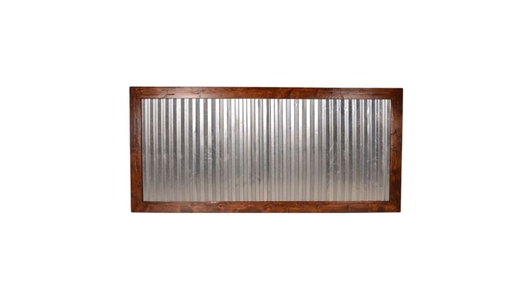 6’ Dark Wood & Corrugated Metal Bar | Rental
