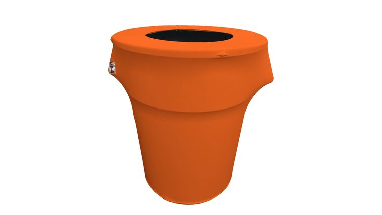 Spandex Trash Can Cover for 44 Gallon – Orange | Rental Spandex Trash Can Cover for 44 Gallon – Orange | Rental