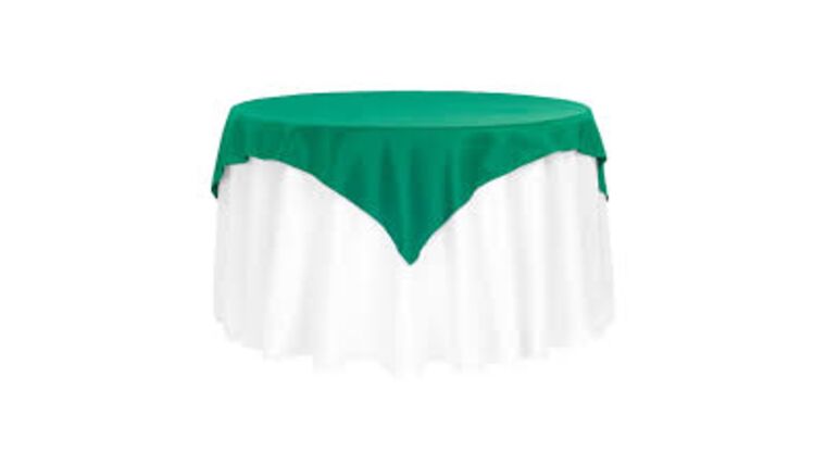 Polyester | Emerald Green | 54" x 54" Square Overlay/Tablecloth | Rental