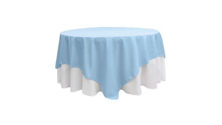 Polyester | Baby Blue | 90"x90" Square Overlay/Tablecloth | Rental