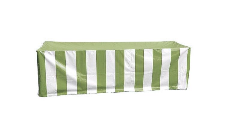 Vinyl 8′ Banquet Table Cover, Green & White | Rental Vinyl 8′ Banquet Table Cover, Green & White | Rental