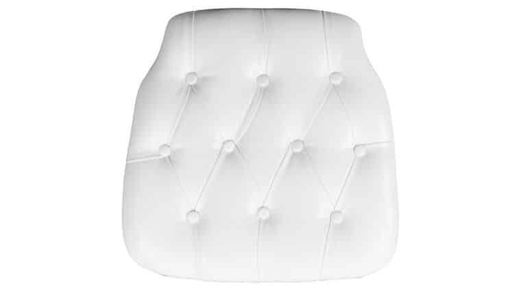 Chair Pad – White Hard Tufted Vinyl Chiavari Chair Cushion | Rental Chair Pad – White Hard Tufted Vinyl Chiavari Chair Cushion | Rental