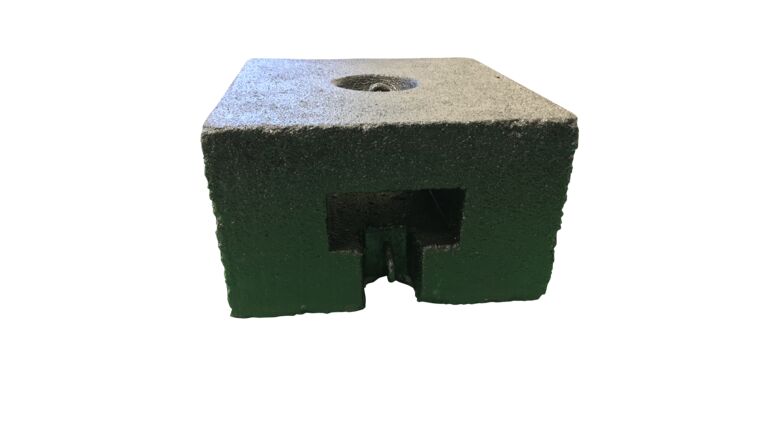 Concrete – 700lb Black Rubber Coated Block And Roll® Tent Ballast Block | Rental