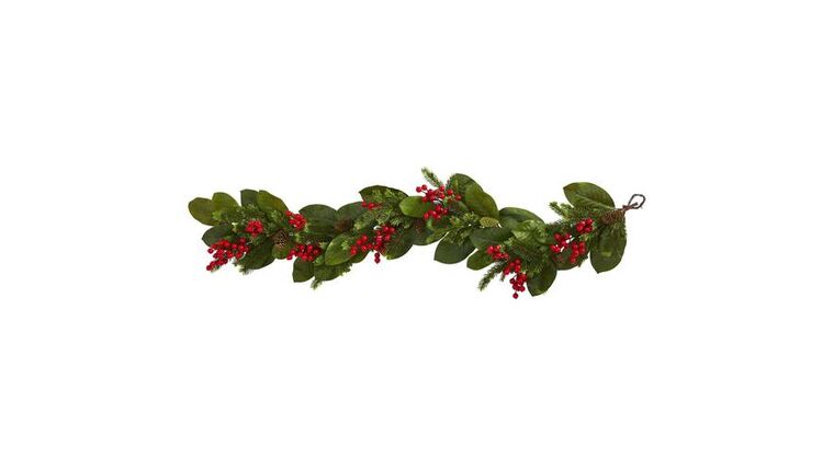 5’ Magnolia Berry Pine Artificial Garland | Rental