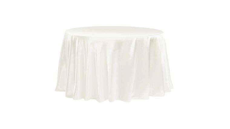 Satin 120″ Round Tablecloth – Ivory | Rental