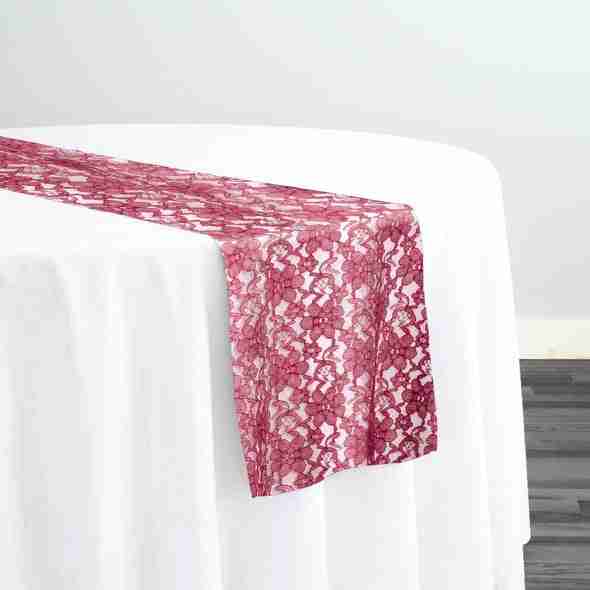 Classic Lace Table Runner in Burgundy 1539 | Rental