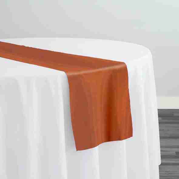Crystal Organza Table Runner in Rust 035 | Rental