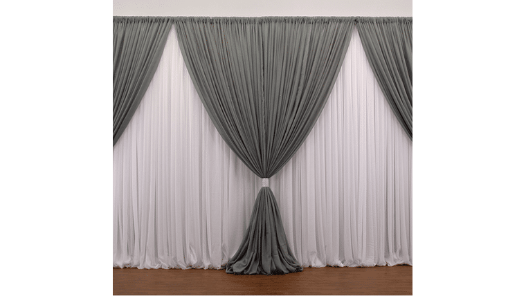 Drapery – Premium Two Toned 2 Panel Backdrop – 8′ – 20′ | Rental