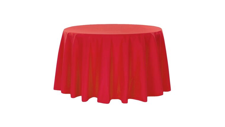 Round Polyester 132″ Tablecloth – Red | Rental Round Polyester 132″ Tablecloth – Red | Rental
