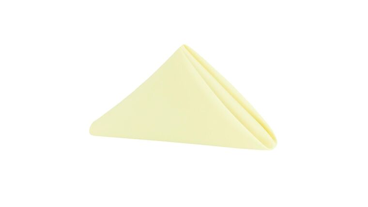 Polyester | 20″ x 20″ Pastel Yellow Napkin | Rental Polyester | 20″ x 20″ Pastel Yellow Napkin | Rental