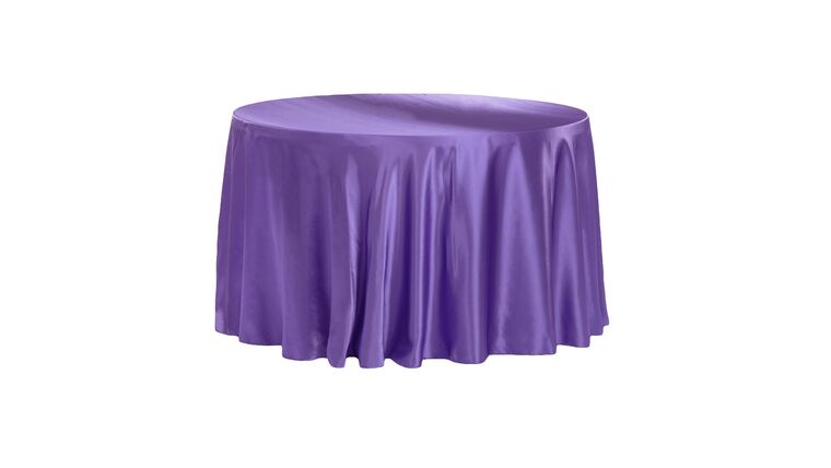 Satin 120″ Round Tablecloth – Purple | Rental