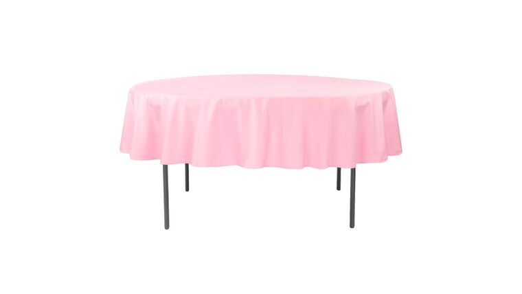 Polyester | Pink | 90″ Round Tablecloth | Rental