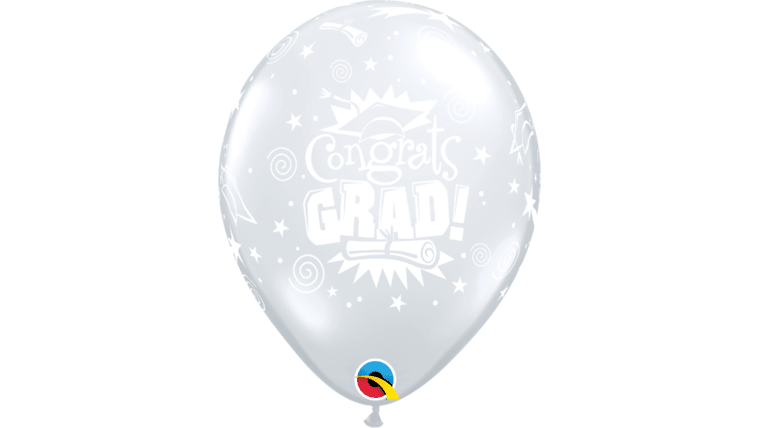 11″ Silver Congrats Grad Balloon | Rental