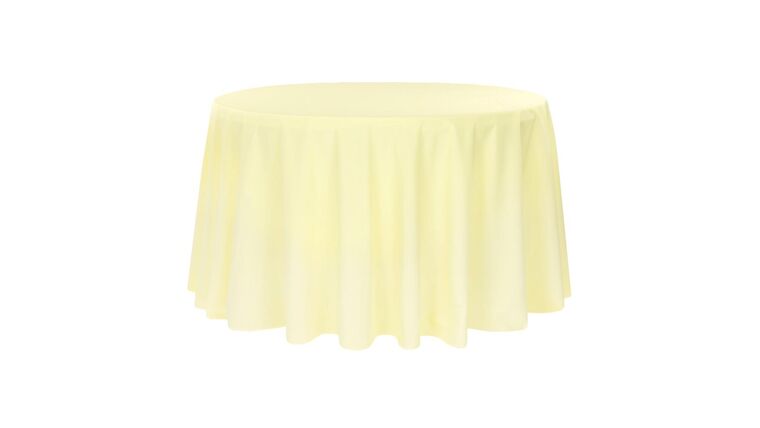 Polyester 120″ Round Tablecloth – Pastel Yellow | Rental Polyester 120″ Round Tablecloth – Pastel Yellow | Rental