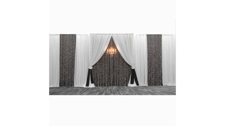 Drapery – Premium Mixed Custom 3 Panel Backdrop – 7′ – 12′ | Rental