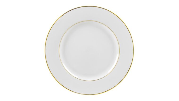 White/Gold Double Line Charger Plate | Rental White/Gold Double Line Charger Plate | Rental