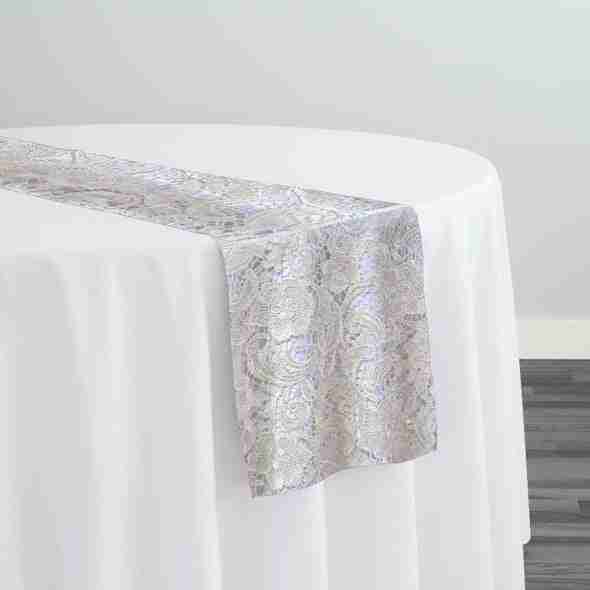 English Lace Table Runner in Ivory | Rental
