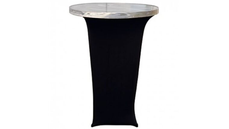 30" Round Aluminum High Boy Cocktail Table Swirl w/No Skirt | Rental
