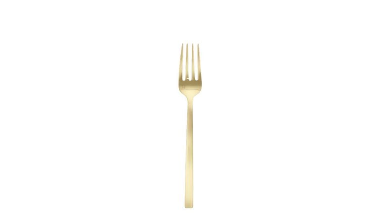 Arezzo Brushed Gold Serving Fork | Rental