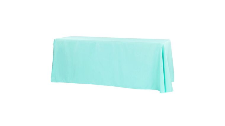 Polyester | 90″ x 132″ Turquoise Polyester Tablecloth | Rental Polyester | 90″ x 132″ Turquoise Polyester Tablecloth | Rental