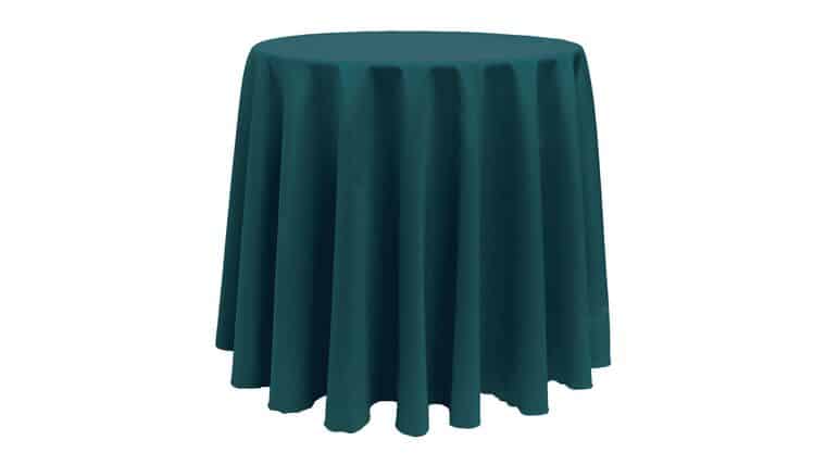 Polyester | Teal | 102″ Round Tablecloth | Rental Polyester | Teal | 102″ Round Tablecloth | Rental