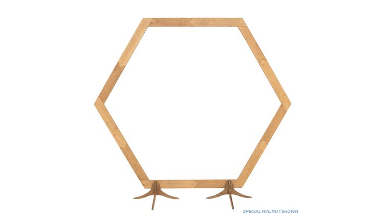 Single Wooden Hexagon Arch - Large - Aged Barrel | Rental