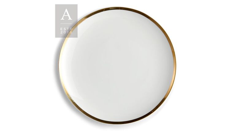 White/Gold Iris Couple – Charger Plate | Rental