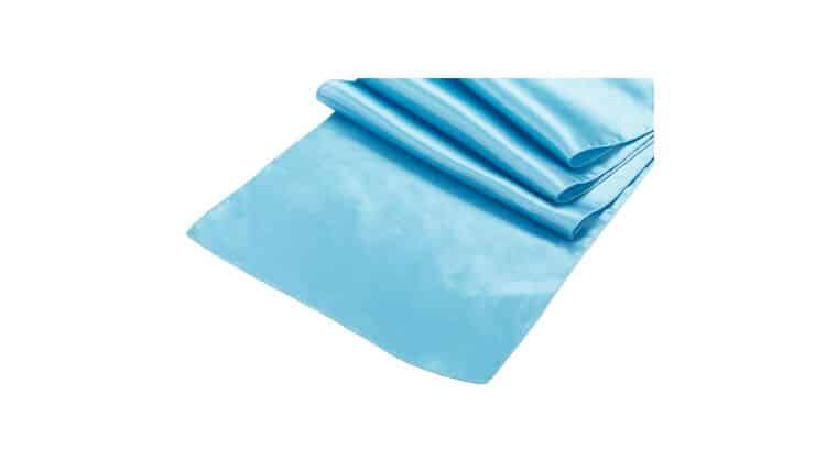Satin Table Runner – Aqua | Rental