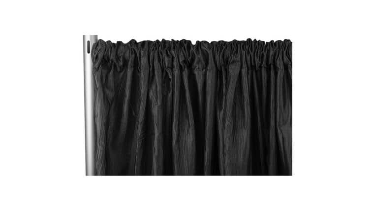 10′ Accordion Crinkle Taffeta Drape/Backdrop Add-On Kit – Black | Rental 10′ Accordion Crinkle Taffeta Drape/Backdrop Add-On Kit – Black | Rental